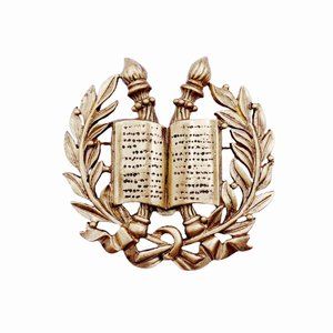 Liberty of Congress Symbol of Knowledge Brooch Pin Gold Tone Museum Reproduction